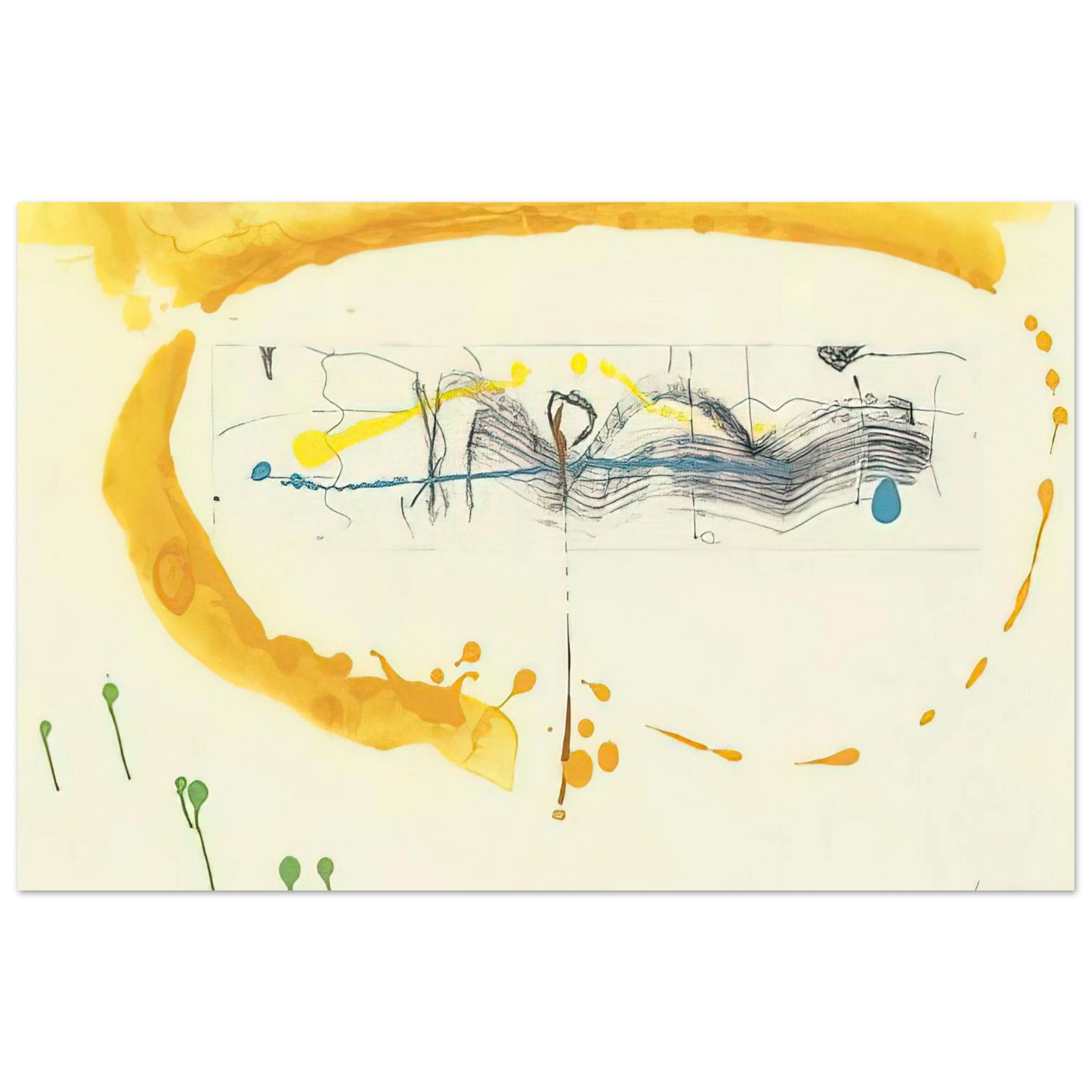 Helen Frankenthaler - Making Music - 2000 Wall art - 21x29.7 cm / 8x12" - Premium Wooden Framed Poster With Fine Art Paper-canvas - Wood frame