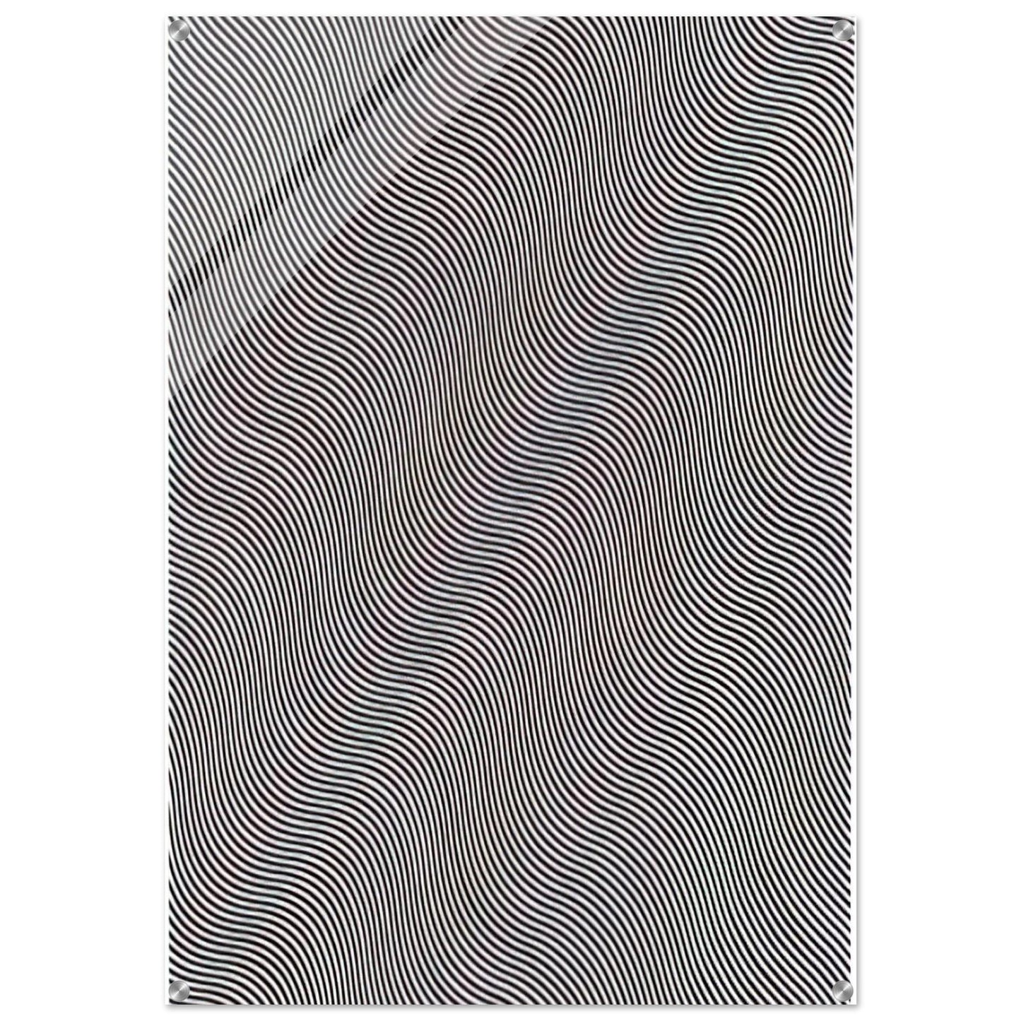 UNTITLED DIAGONAL CURVE 1966 - Bridget Riley Acrylic Print - 70x100 cm / 28x40″ inches