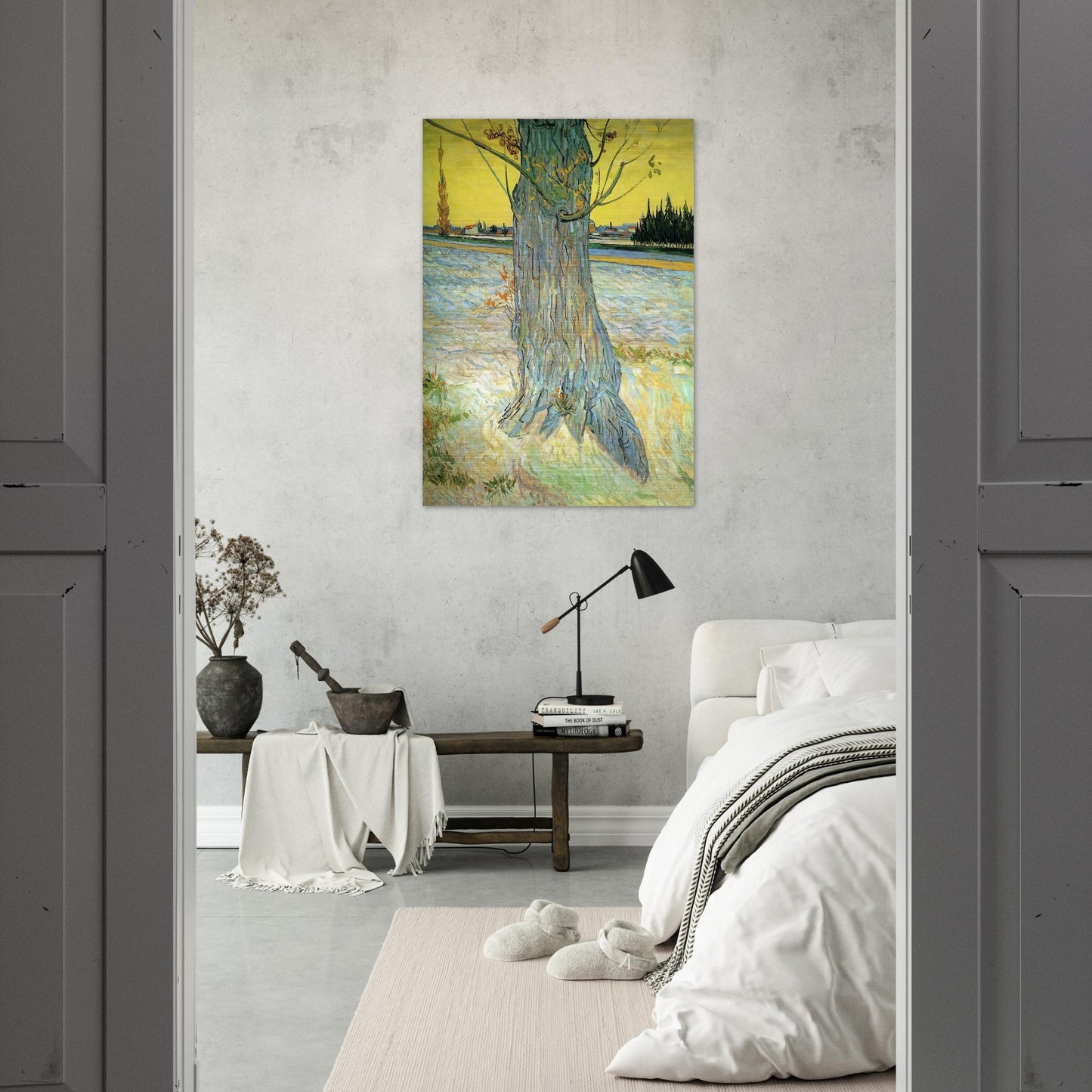 Trunk of an Old Yew Tree - Vincent van Gogh Brushed Aluminum Print - 70x100 cm / 28x40 inches | Vincent van Gogh Aluminum Print | Vincent van Gogh Prints