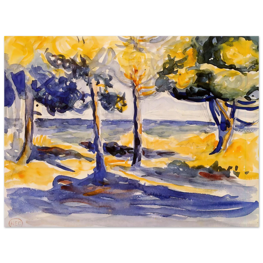 Henri-Edmond Cross - Trees by the Sea  75x100 cm / 30x40inches Fine Art Poster