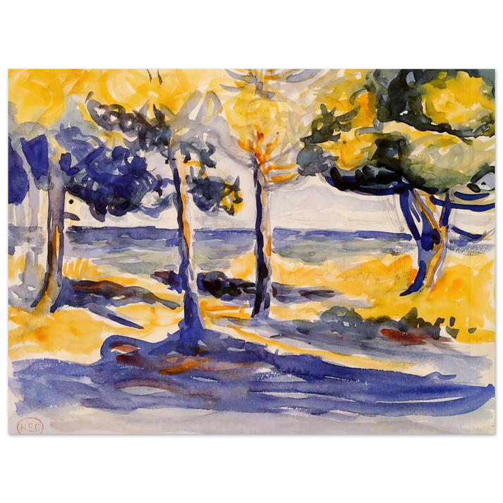 Henri-Edmond Cross - Trees by the Sea  75x100 cm / 30x40inches Fine Art Poster