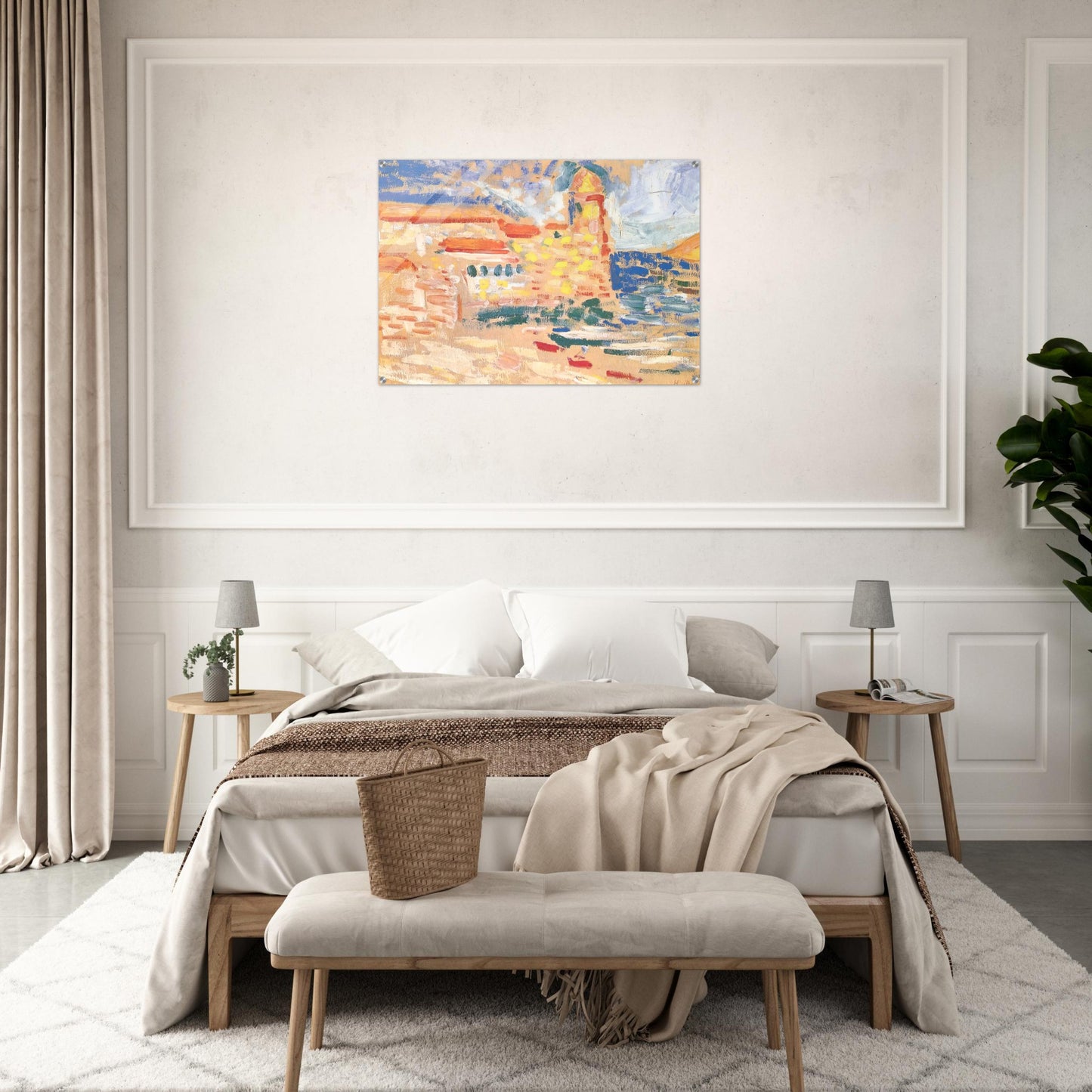 VIEW OF COLLIOURE WITH CHURCH 1905 - Henri Matisse Acrylic Print - 70x100 cm / 28x40″ inches | Henri Matisse Wall Art | Henri Matisse Prints