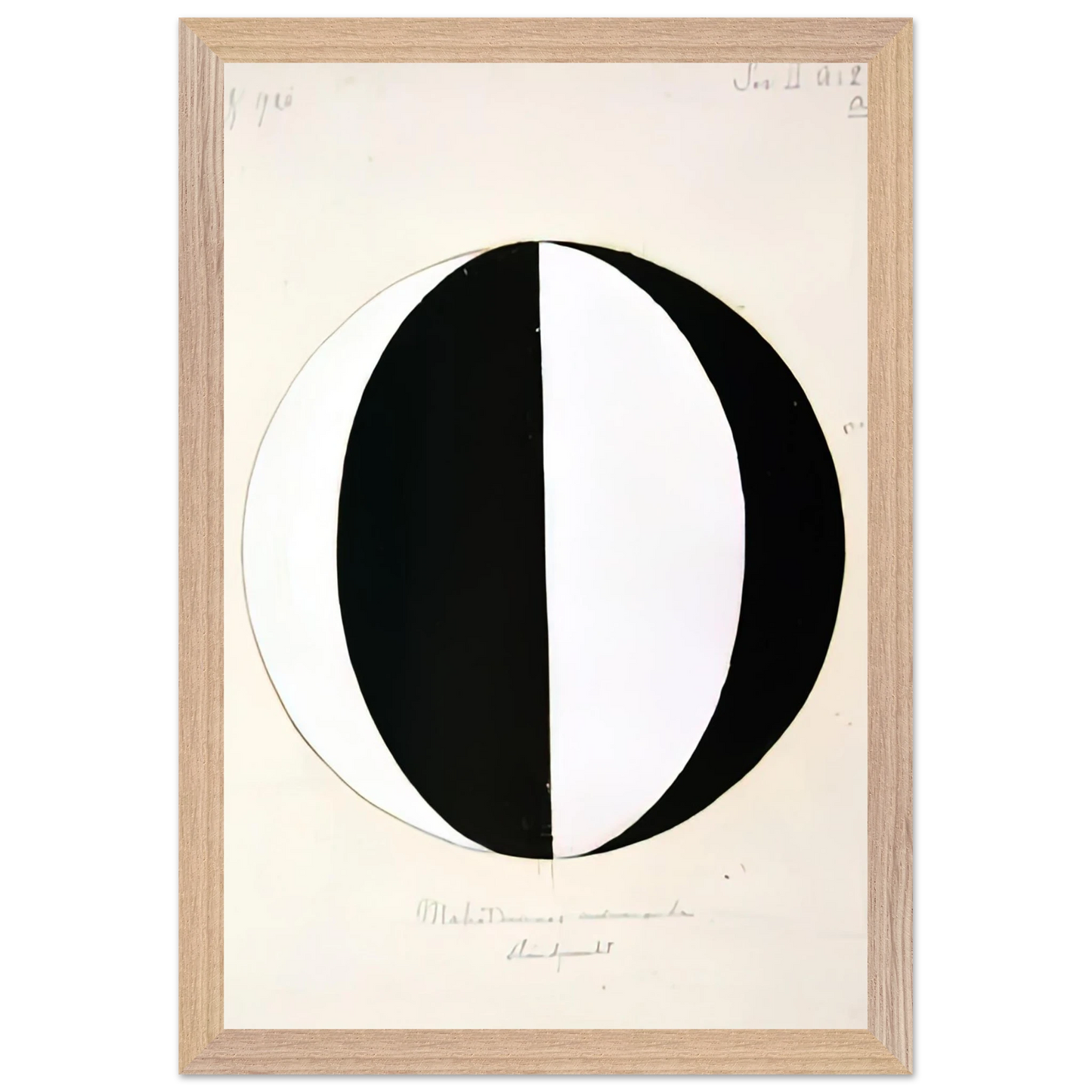 Hilma af Klint - THE MAHATMAS PRESENT STANDING POINT SERIES II NO 2A 1920 Wall art - 28x43  cm / XL (11x17 inches) - Premium Wooden Framed Poster With Fine Art Paper-canvas - White frame