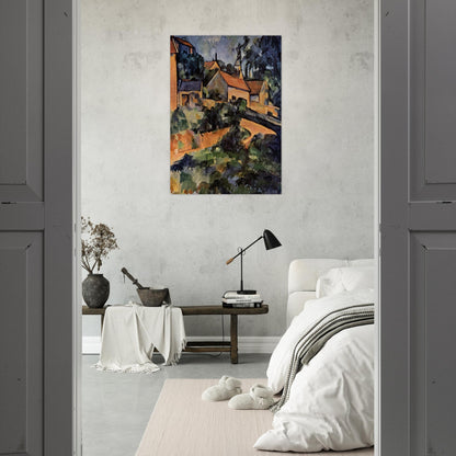 Turning Road at Montgeroult - Paul Cézanne Brushed Aluminum Print - 70x100 cm / 28x40 inches | Paul Cézanne Aluminum Print | Paul Cézanne Prints