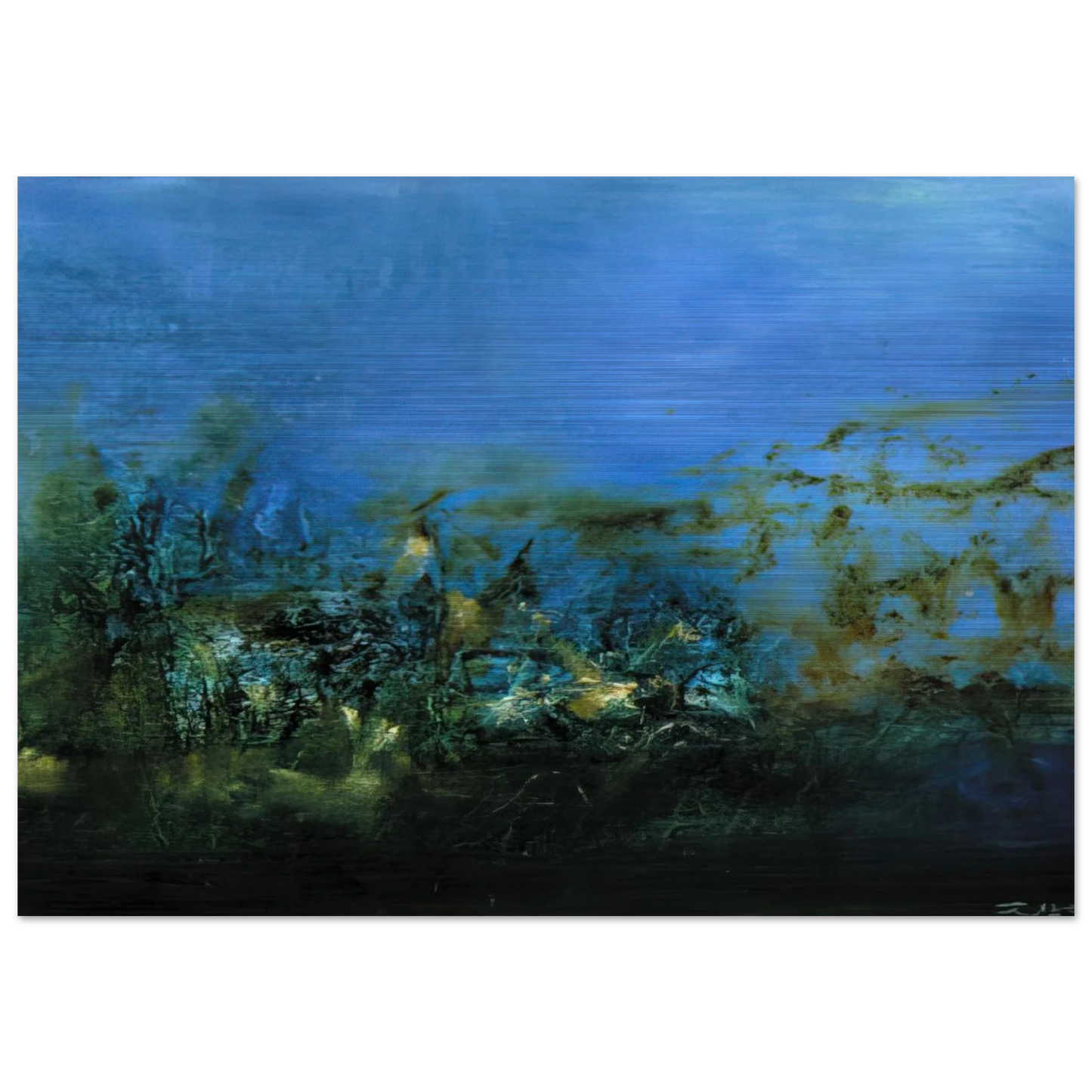 14 10 2002 2002 - Zao Wou-Ki Brushed Aluminum Print - 70x100 cm / 28x40 inches | Zao Wou-Ki Aluminum Print | Zao Wou-Ki Prints