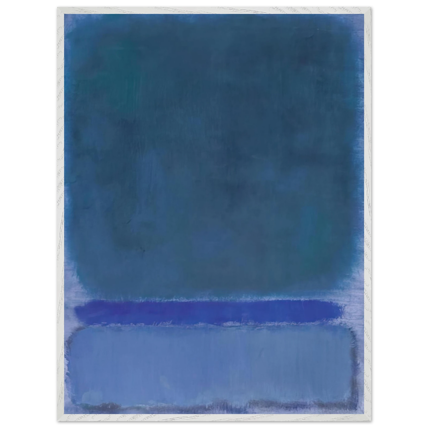 Mark Rothko - Untitled Green on Blue - 1968 Wall Art - 30x40 cm / 12x16 inches - Premium Wooden Framed Poster With Fine Art Paper - White frame