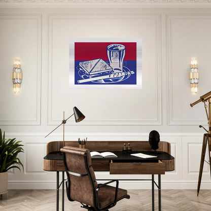 SANDWICH AND SODA 1964 - Roy Lichtenstein Brushed Aluminum Print - 70x100 cm / 28x40 inches | Roy Lichtenstein Aluminum Print | Roy Lichtenstein Prints