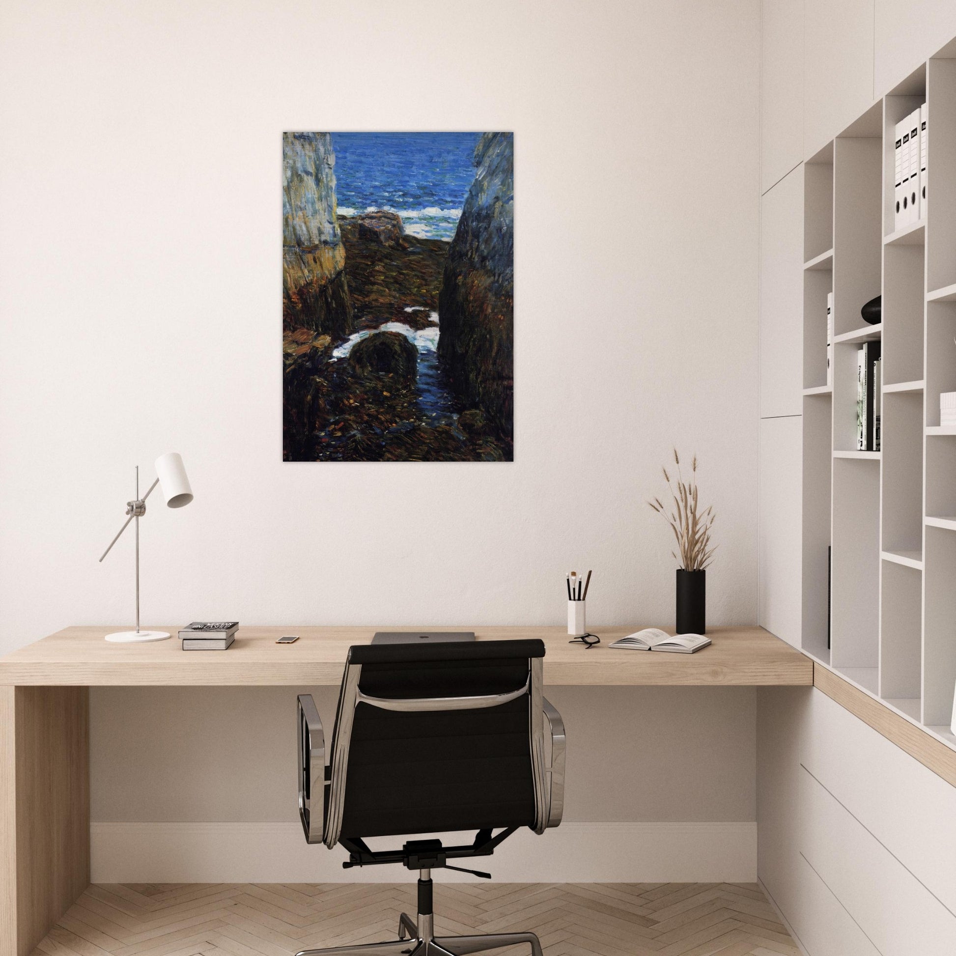 The North Gorge, Appledore, Isles of Shoals - Childe Hassam Brushed Aluminum Print - 70x100 cm / 28x40 inches | Childe Hassam Aluminum Print | Childe Hassam Prints