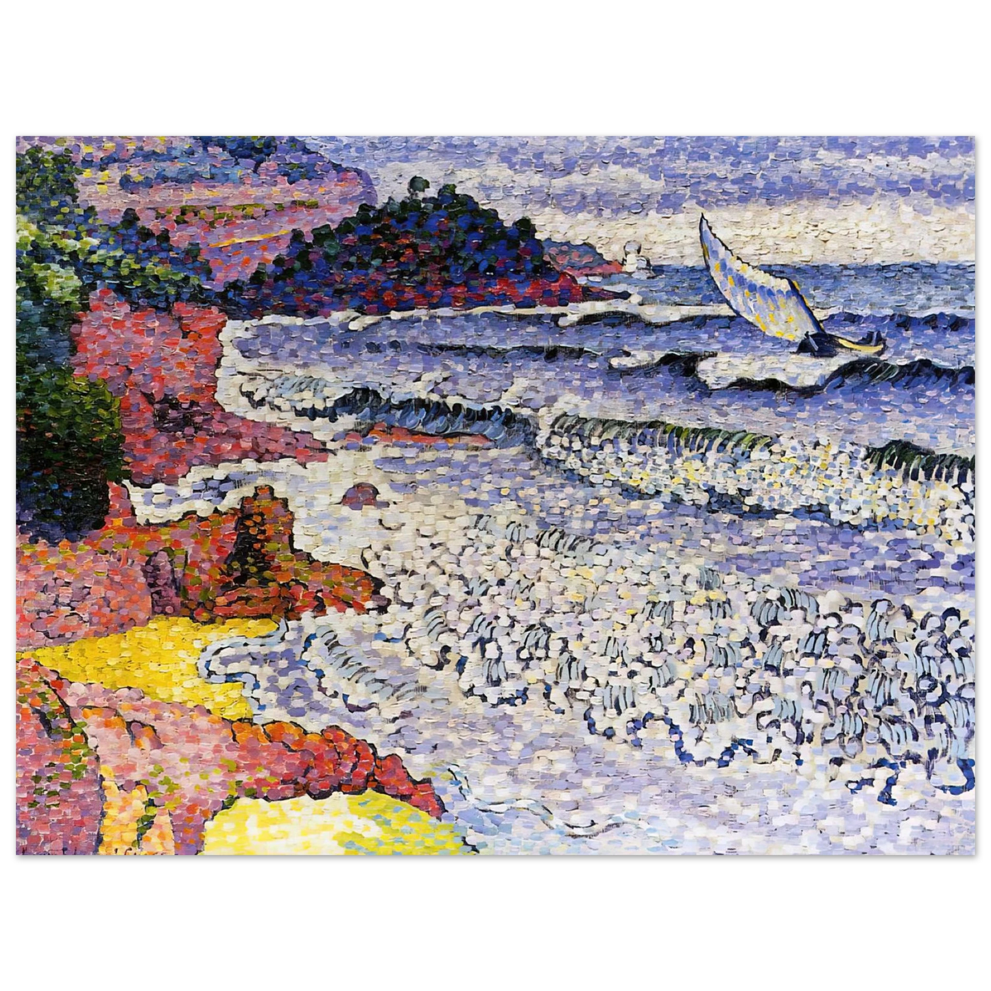 Henri-Edmond Cross - The Choppy Sea  75x100 cm / 30x40inches Fine Art Poster