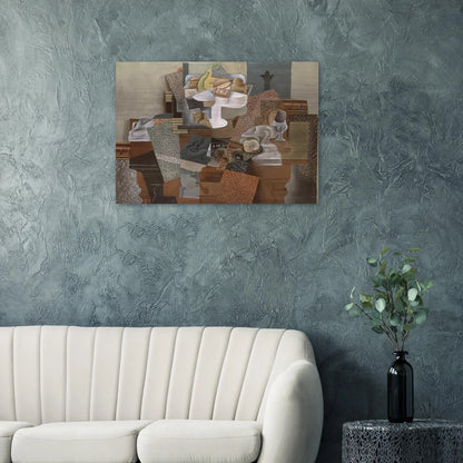 Still Life with Compote and Glass - 1914 - Pablo Picasso Brushed Aluminum Print - 70x100 cm / 28x40 inches | Pablo Picasso Aluminum Print | Pablo Picasso Prints