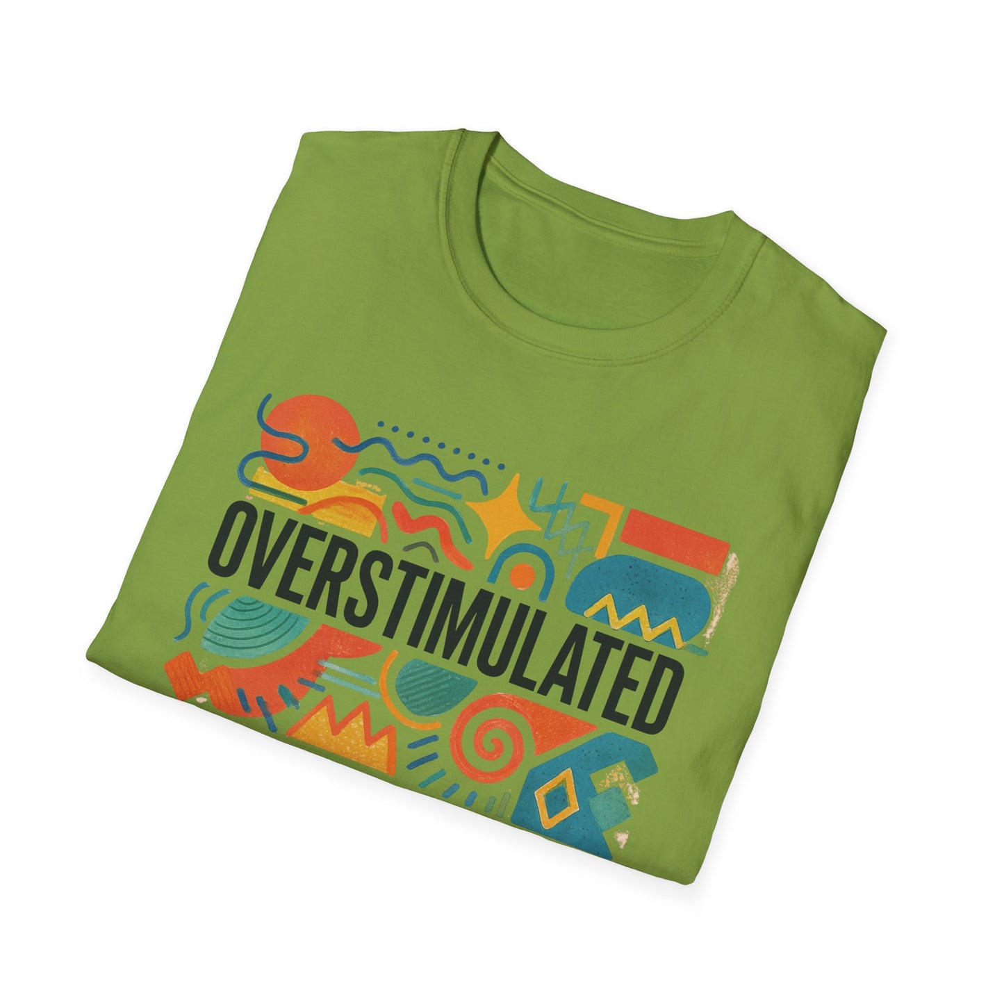 Camiseta "Sobreestimulada" para mamá | Camiseta divertida para mamá cansada | Ropa "Weirdcore" | Camiseta humorística de la generación Z | Camiseta "Agotada pero estética"