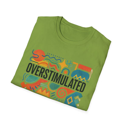 Camiseta "Sobreestimulada" para mamá | Camiseta divertida para mamá cansada | Ropa "Weirdcore" | Camiseta humorística de la generación Z | Camiseta "Agotada pero estética"