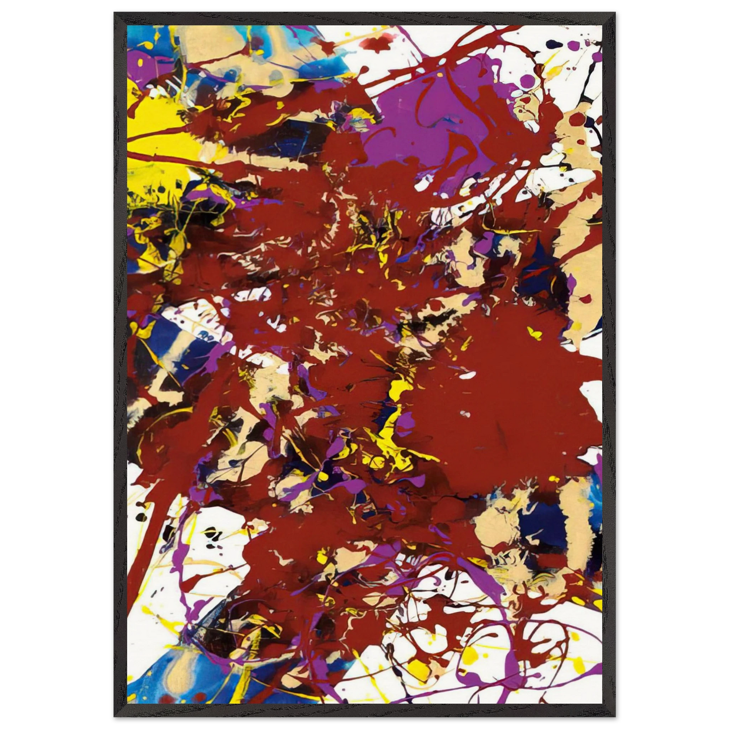 Untitled  SFP94-99  SFF 1781  - Sam Francis 70x100 cm / 28x40 inches Framed Art Print – Black Wooden Frame