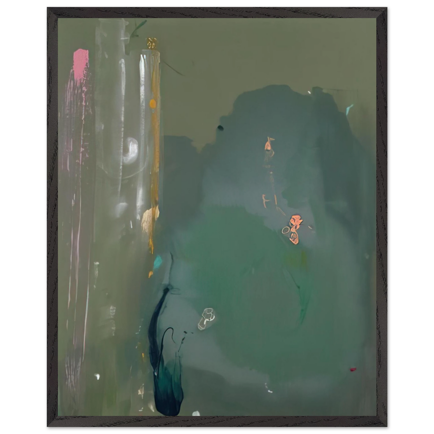 Helen Frankenthaler - CÃƒÆ’Ã‚Â´te d Argent - 1980 Wall art - 30x40 cm / 12x16 inches - Premium Wooden Framed Poster With Fine Art Paper-canvas - Black frame