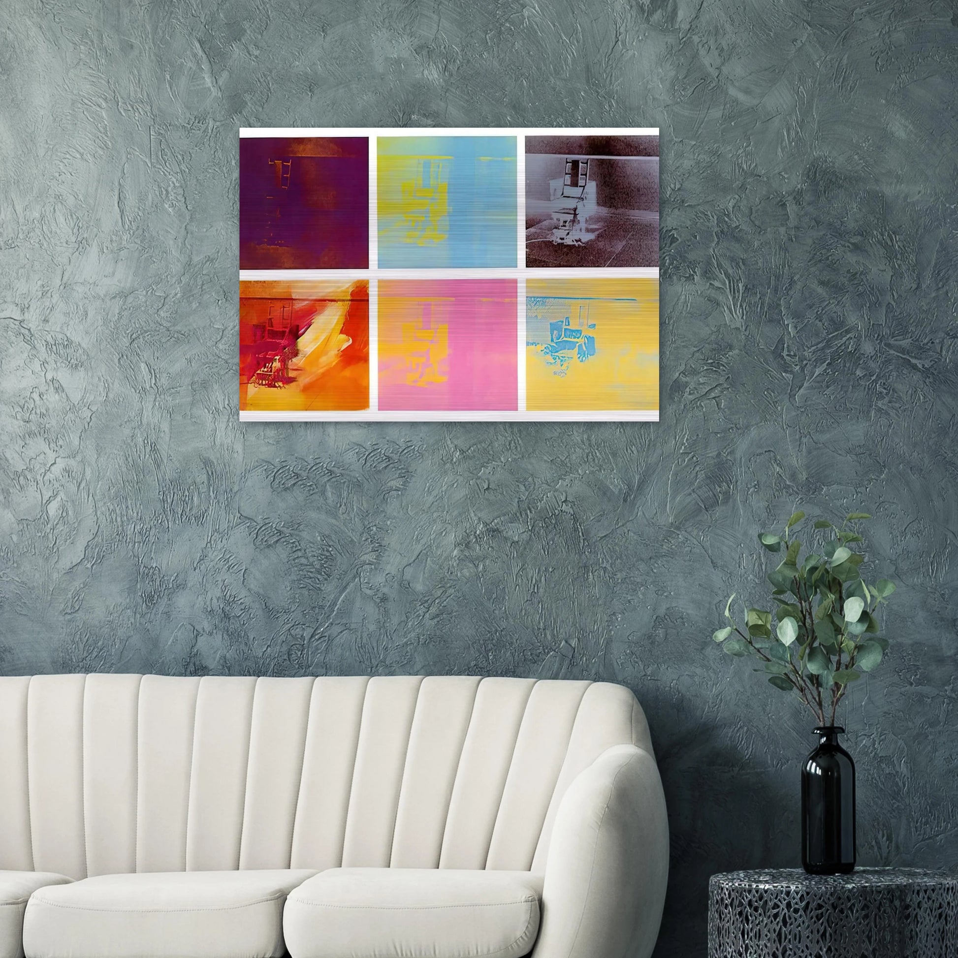 Electric Chair - Andy Warhol Brushed Aluminum Print - 70x100 cm / 28x40 inches | Andy Warhol Aluminum Print | Andy Warhol Prints