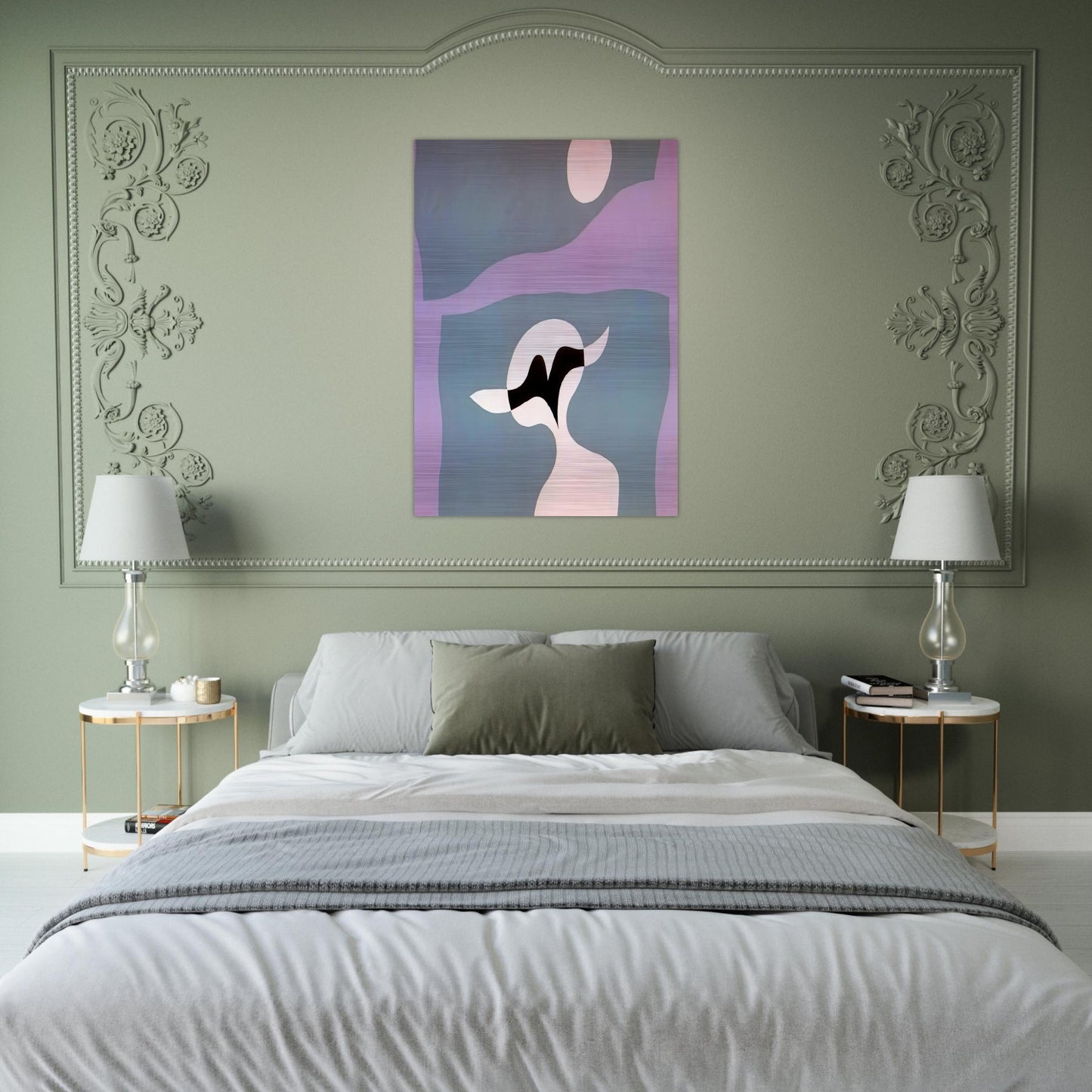 Man, mustache, navel - Jean Arp Brushed Aluminum Print - 70x100 cm / 28x40 inches | Jean Arp Aluminum Print | Jean Arp Prints