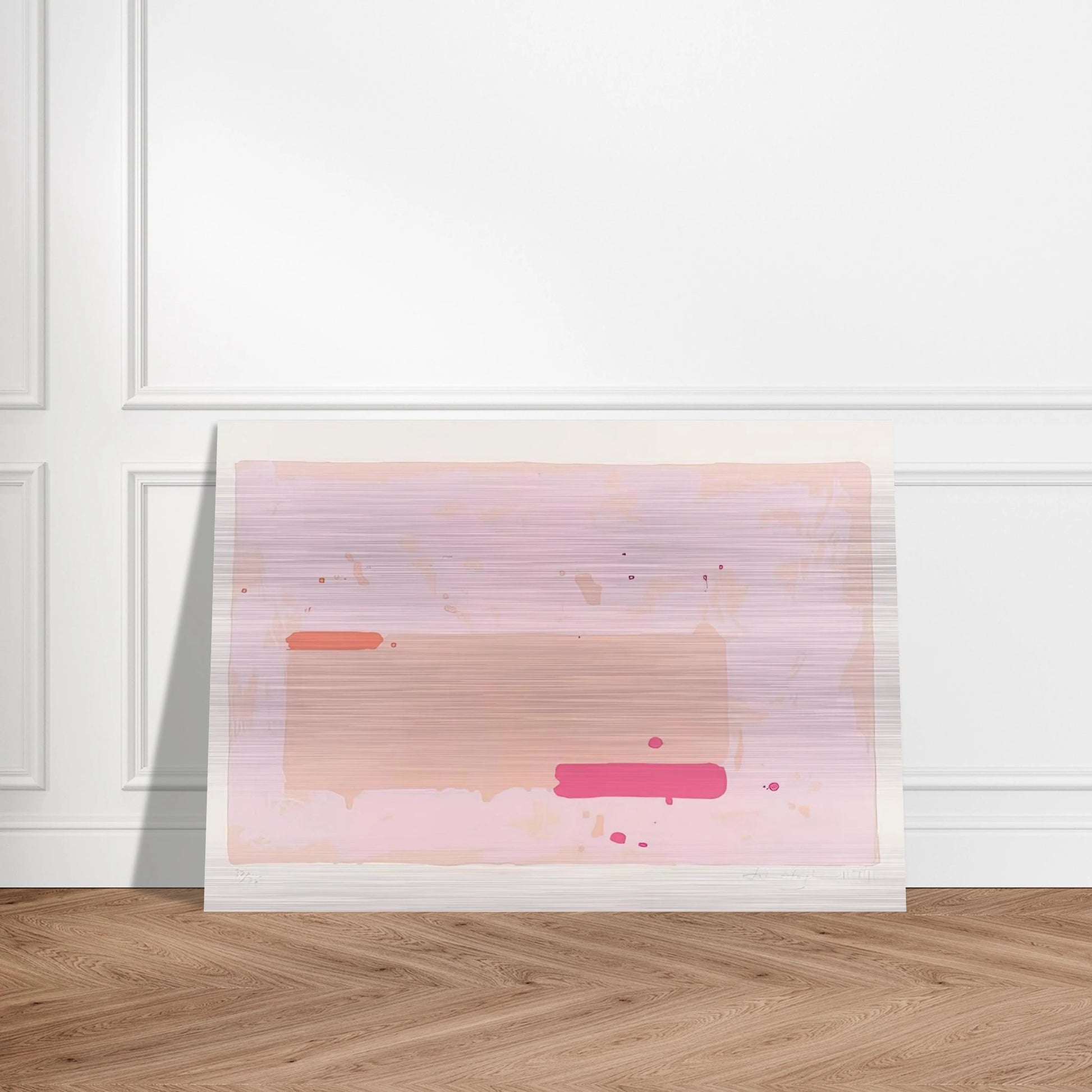 Orange, Pink - 1971 - John Hoyland Brushed Aluminum Print - 70x100 cm / 28x40 inches | John Hoyland Aluminum Print | John Hoyland Prints