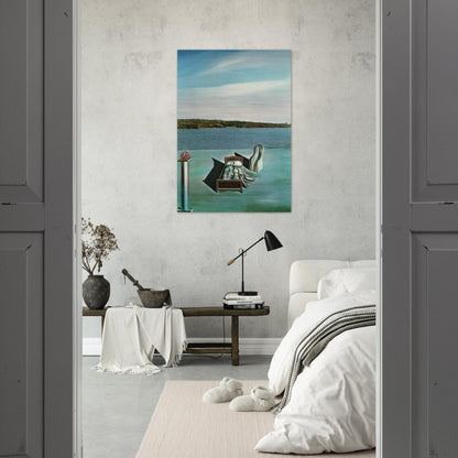 SURREALIST COMPOSITION WITH INVISIBLE FIGURES - Salvador Dali Brushed Aluminum Print - 70x100 cm / 28x40 inches | Salvador Dali Aluminum Print | Salvador Dali Prints