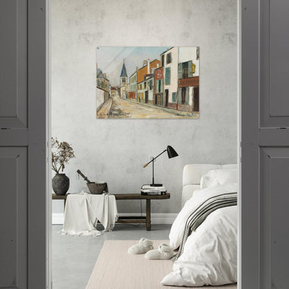 RUE JEAN DURAND ET LEGLISE STAINS SEINE SAINT DENIS 1940 - Maurice Utrillo Acrylic Print - 70x100 cm / 28x40″ inches