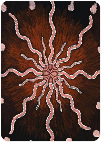 Bush Fire Dreaming at Warlugulong - Native Art By Clifford Possum Tjapaltjarri Pack of 10 Post Cards | Clifford Possum Tjapaltjarri Post Cards | A6 (10.5 x 14.8 cm) - 4.1 x 5.8 inches