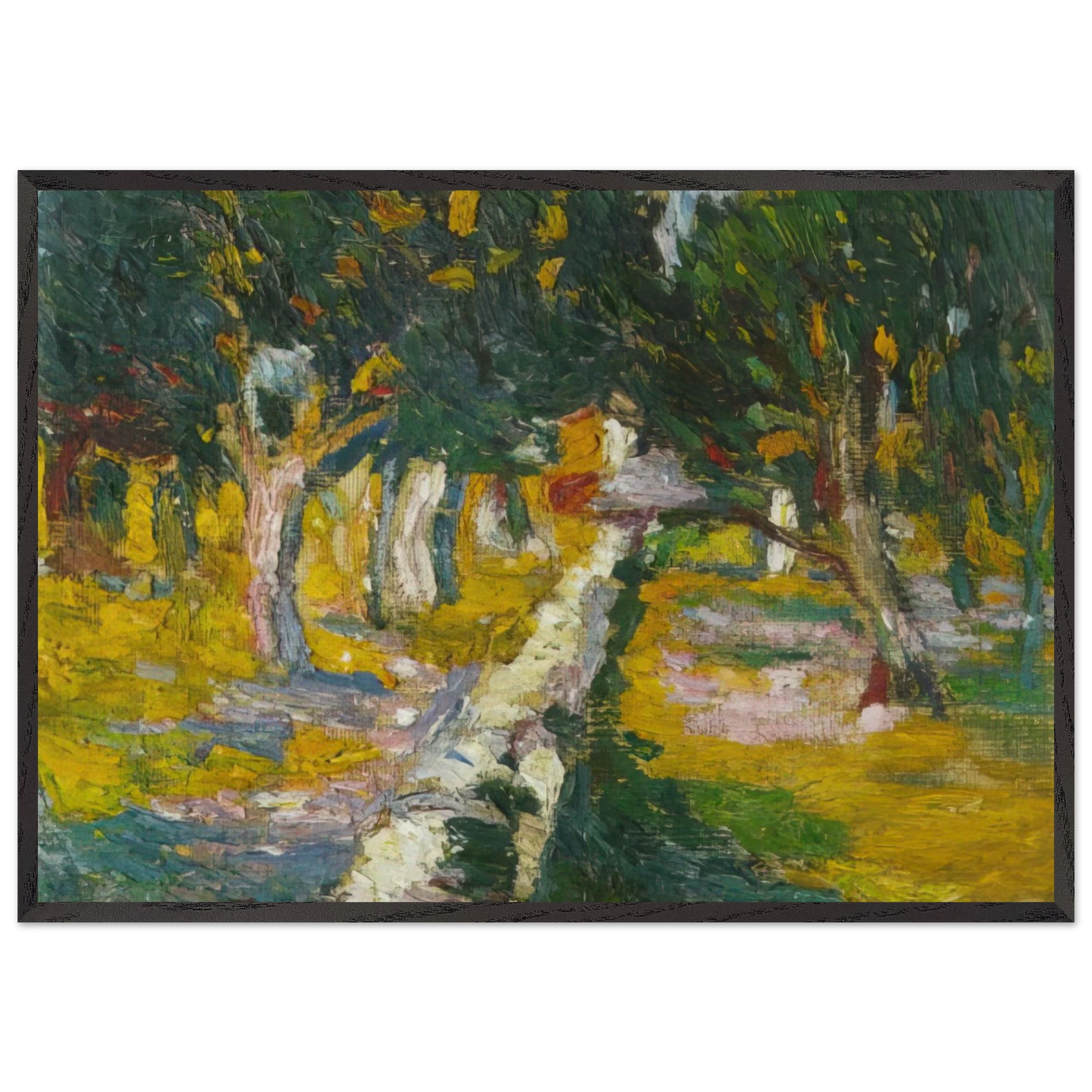 ORCHARD AT LLANE CADAQUES 1920 - Salvador Dali 70x100 cm / 28x40 inches Framed Art Print – Black Wooden Frame