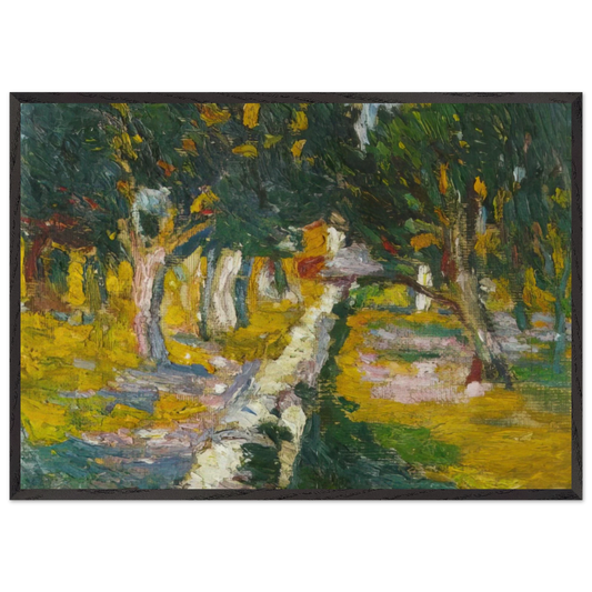 ORCHARD AT LLANE CADAQUES 1920 - Salvador Dali 70x100 cm / 28x40 inches Framed Art Print – Black Wooden Frame