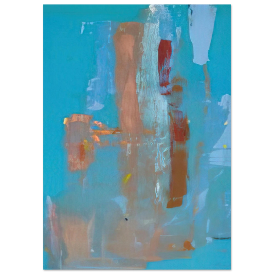 Helen Frankenthaler - In on Blue - 1976 Wall art - 13x18 cm / 5x7 inches - Fine Art Poster-canvas - -
