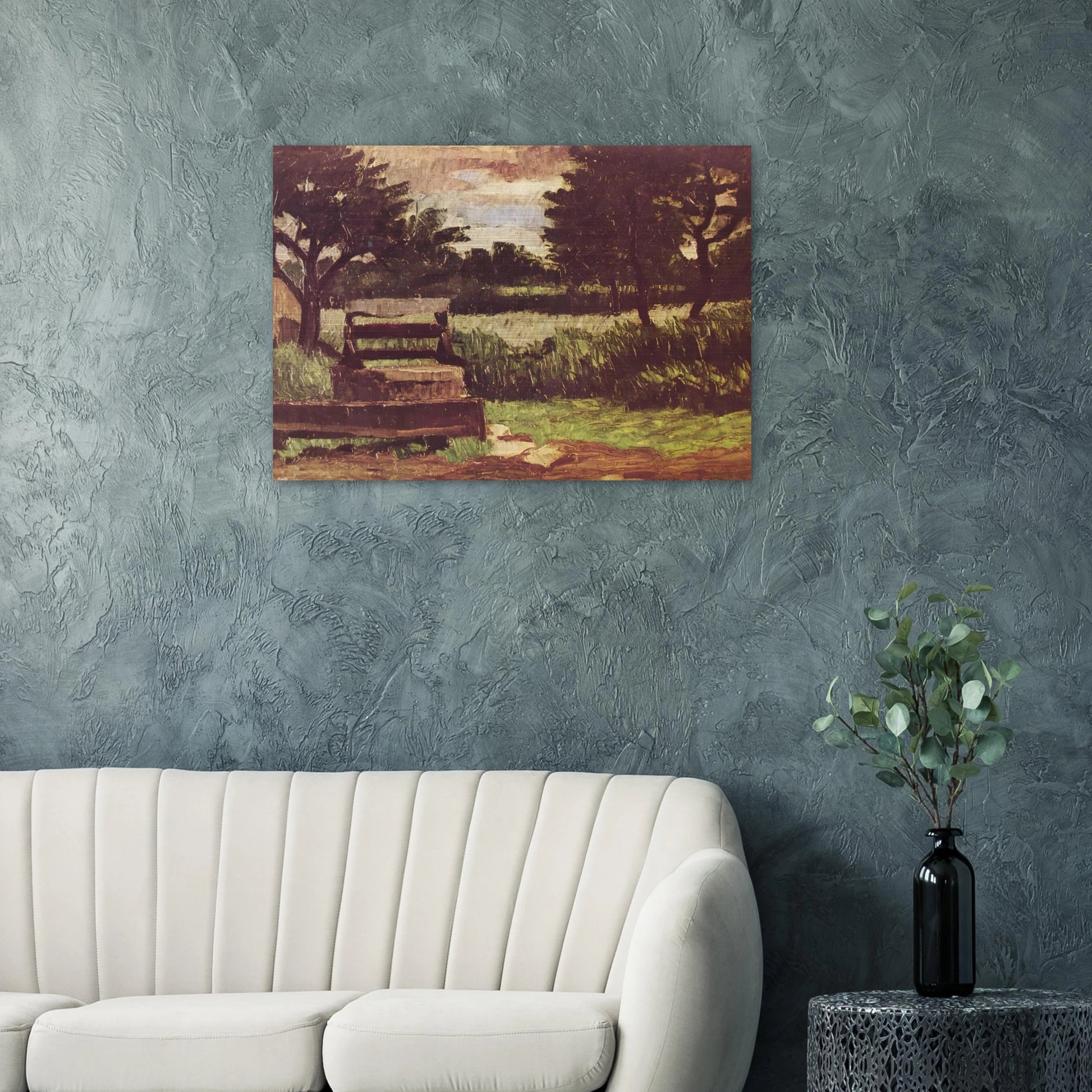 Landscape with fountain - Paul Cézanne Brushed Aluminum Print - 70x100 cm / 28x40 inches | Paul Cézanne Aluminum Print | Paul Cézanne Prints