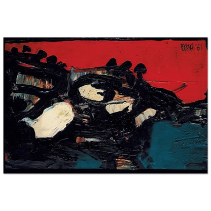 Ciel Rouge Sur Le Lac - 1961 - S. H. Raza Art Prints - 100x150 cm / 40x60″ inches | S. H. Raza Poster | S. H. Raza Prints