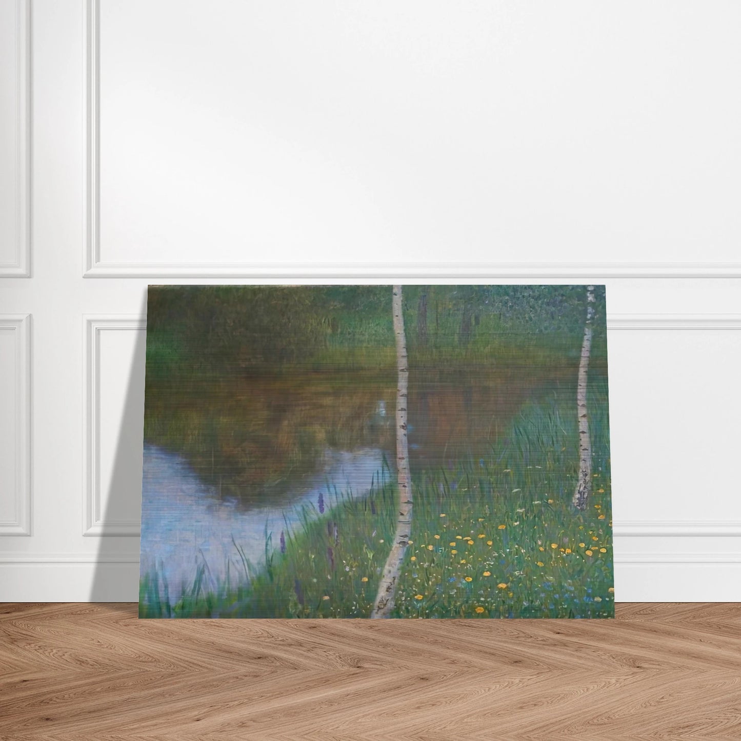 LAKESIDE WITH BIRCH TREES 1901 - Gustav Klimt Brushed Aluminum Print - 70x100 cm / 28x40 inches | Gustav Klimt Aluminum Print | Gustav Klimt Prints