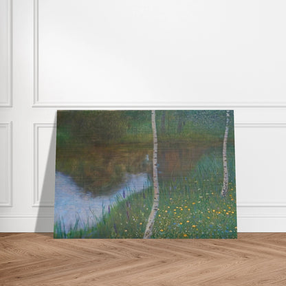 LAKESIDE WITH BIRCH TREES 1901 - Gustav Klimt Brushed Aluminum Print - 70x100 cm / 28x40 inches | Gustav Klimt Aluminum Print | Gustav Klimt Prints