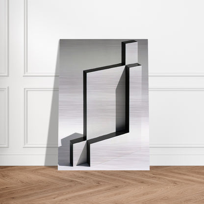 White and Black Sculpture - 1965 - Lygia Pape Brushed Aluminum Print - 70x100 cm / 28x40 inches | Lygia Pape Aluminum Print | Lygia Pape Prints