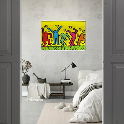 UNTITLED DANCE 1987 - Keith Haring Brushed Aluminum Print - 70x100 cm / 28x40 inches | Keith Haring Aluminum Print | Keith Haring Prints