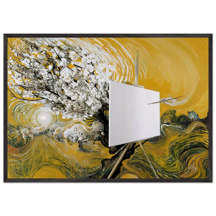 The Blossom Tree - 1982 - Brett Whiteley 70x100 cm / 28x40 inches Framed Art Print – Black Wooden Frame
