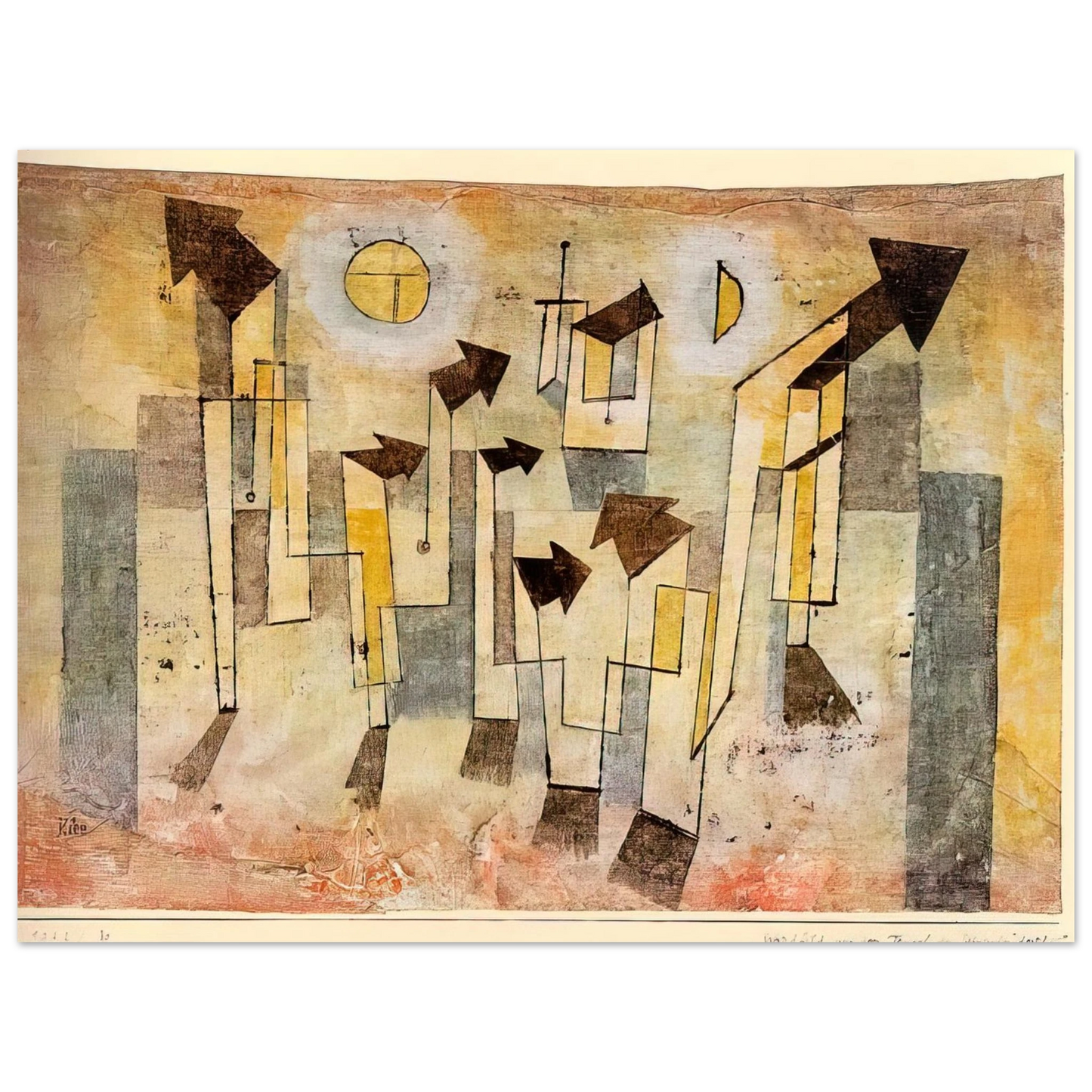 Paul Klee - WALL PAINTING FROM THE TEMPLE OF LONGING 1922  75x100 cm / 30x40inches Fine Art Poster