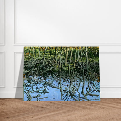Study for Low Water - Knight's Flowage - 1980 - Neil Welliver Brushed Aluminum Print - 70x100 cm / 28x40 inches | Neil Welliver Aluminum Print | Neil Welliver Prints