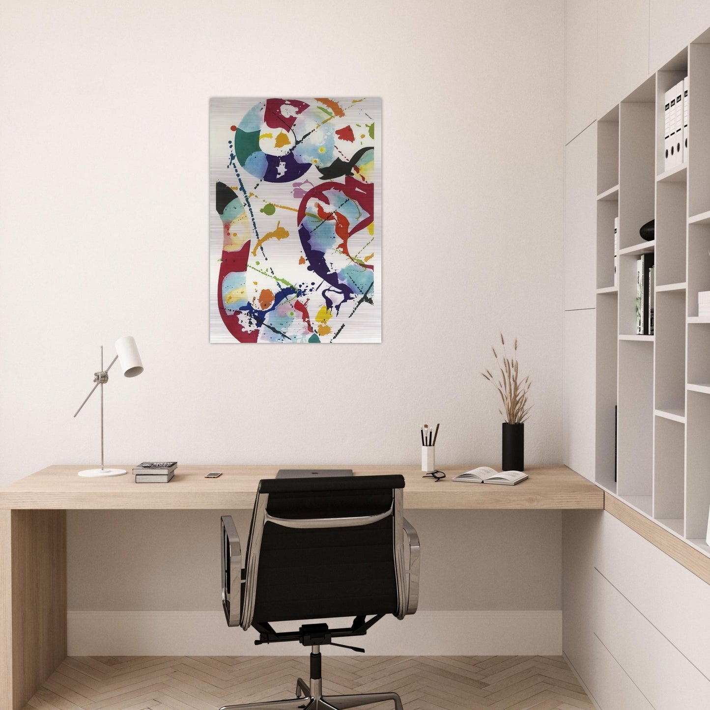 Untitled  SFE-85  - Sam Francis Brushed Aluminum Print - 70x100 cm / 28x40 inches | Sam Francis Aluminum Print | Sam Francis Prints