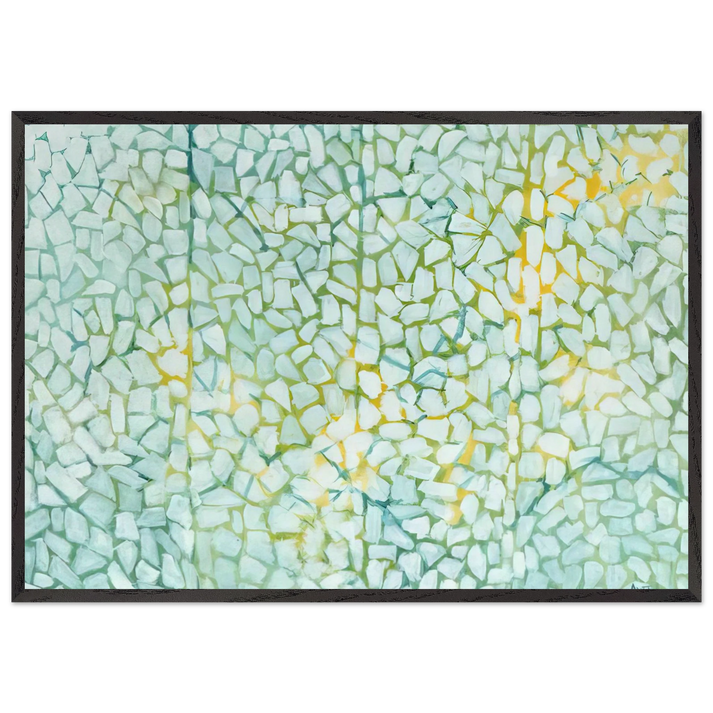 WHITE DAISIES RHAPSODY 1973 - Alma Woodsey Thomas 70x100 cm / 28x40 inches Framed Art Print – Black Wooden Frame