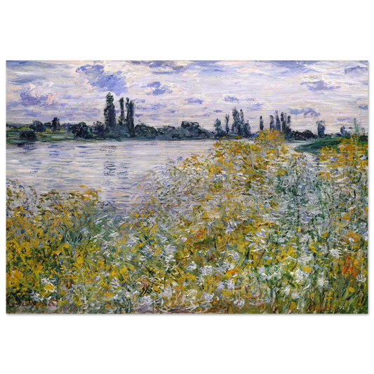 Isle of Flowers on Siene near Vetheuil - claude monet Brushed Aluminum Print - 70x100 cm / 28x40 inches | claude monet Aluminum Print | claude monet Prints