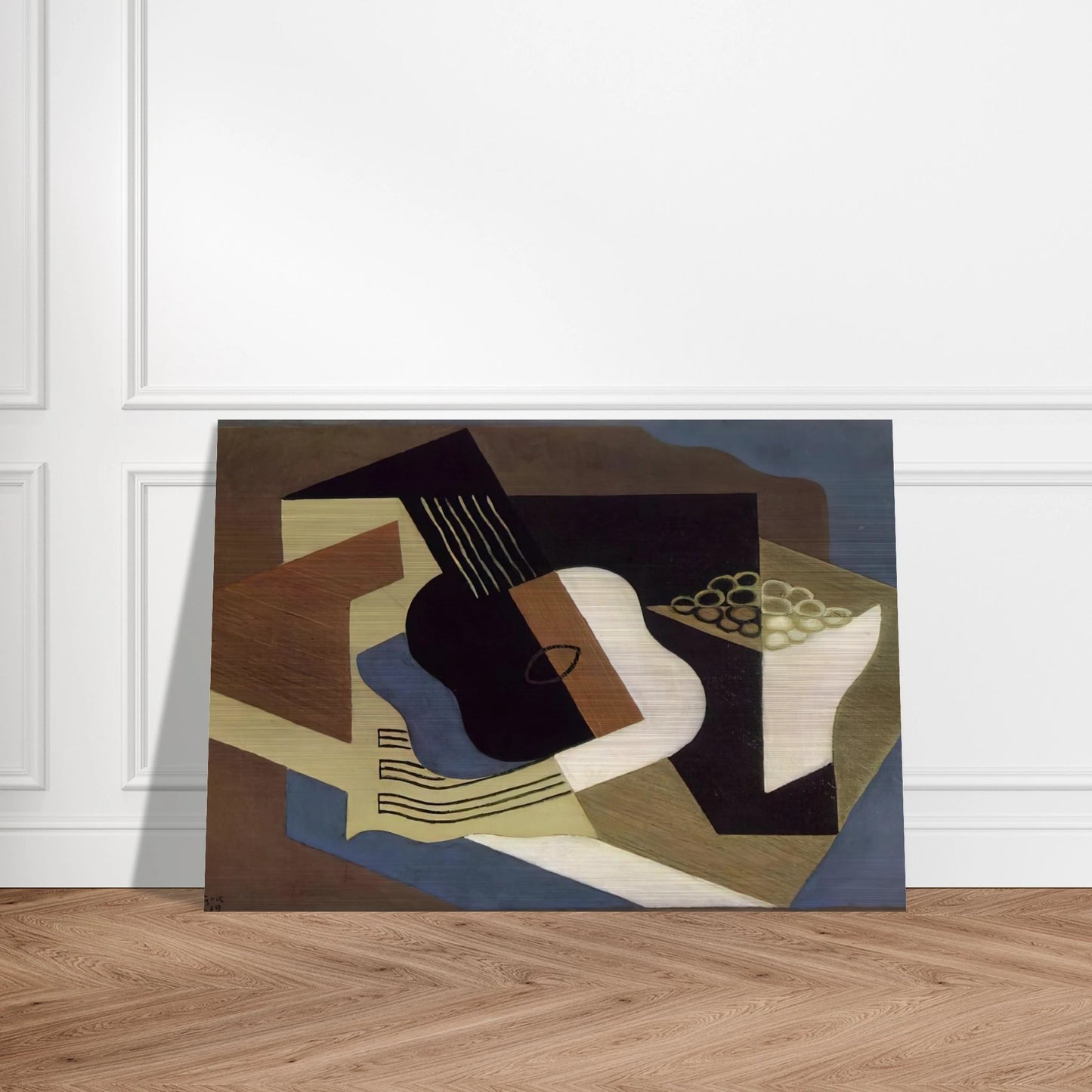 GUITAR AND FRUIT DISH 1919 - Juan Gris Brushed Aluminum Print - 70x100 cm / 28x40 inches | Juan Gris Aluminum Print | Juan Gris Prints