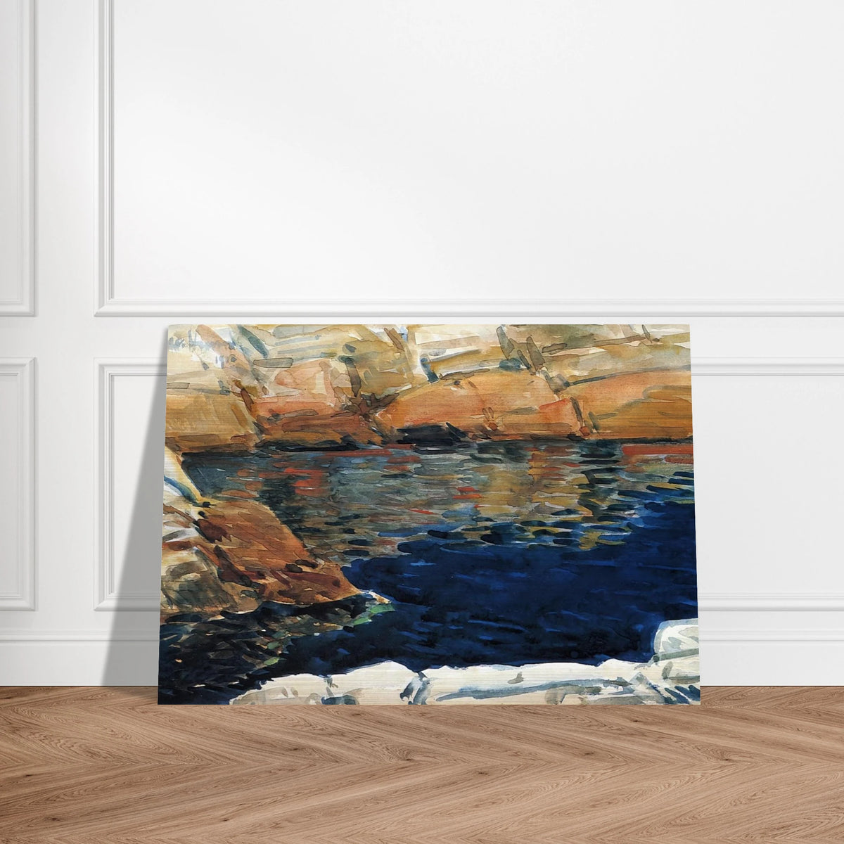Looking into Beryl Pool - Childe Hassam Brushed Aluminum Print - 70x100 cm / 28x40 inches | Childe Hassam Aluminum Print | Childe Hassam Prints