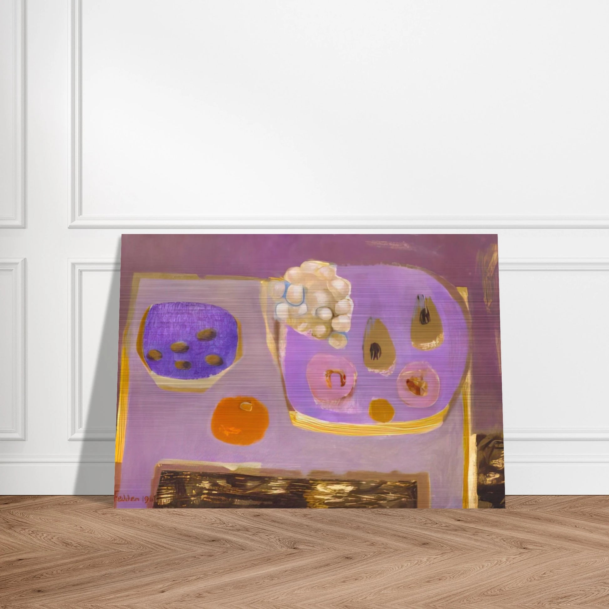 Mauve Still Life - 1968 - Mary Fedden Brushed Aluminum Print - 70x100 cm / 28x40 inches | Mary Fedden Aluminum Print | Mary Fedden Prints