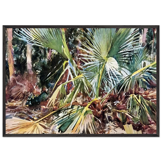 Palmettos Florida - John Singer Sargent 70x100 cm / 28x40 inches Framed Art Print – Black Wooden Frame