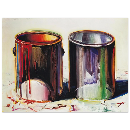 Wayne Thiebaud - Two Paint Cans - 1987 Wall Art - 21x29.7 cm / 8x12" - Fine Art Poster - -