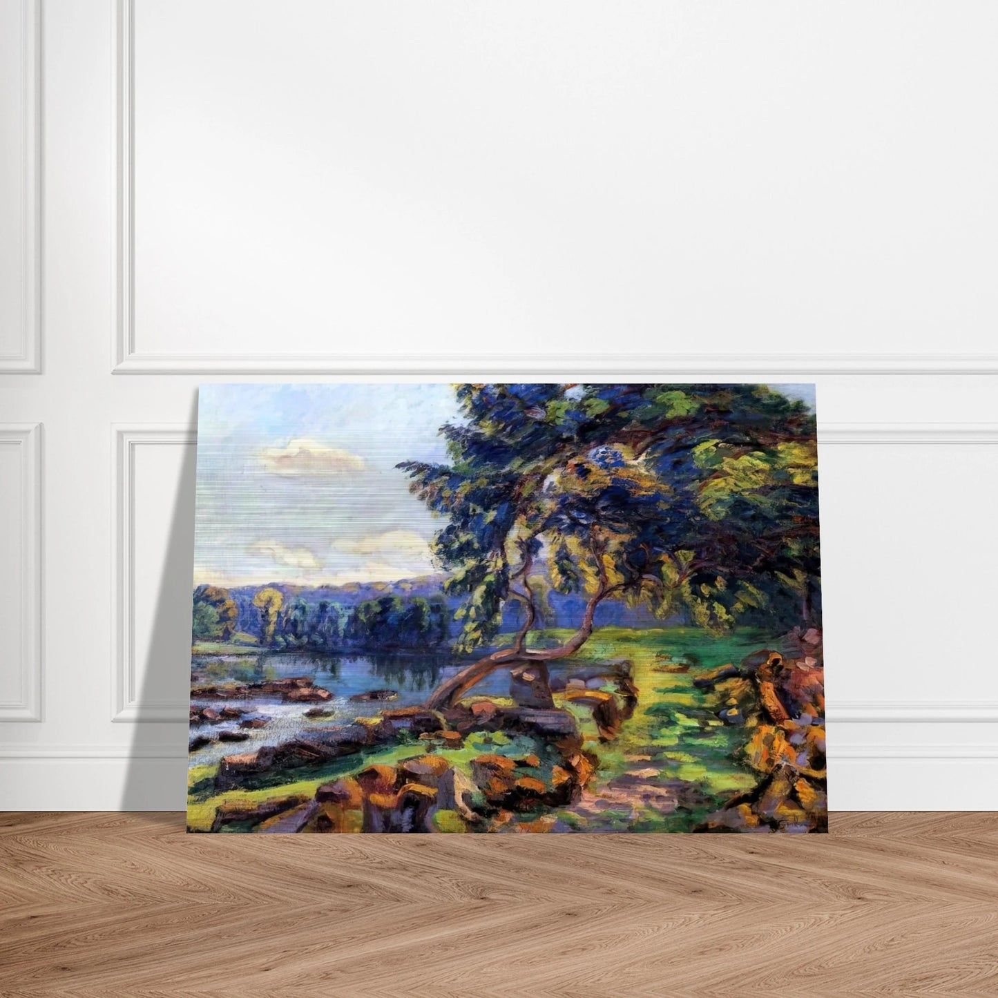 Les rapides a Genetin - 1900 - Armand Guillaumin Brushed Aluminum Print - 70x100 cm / 28x40 inches | Armand Guillaumin Aluminum Print | Armand Guillaumin Prints