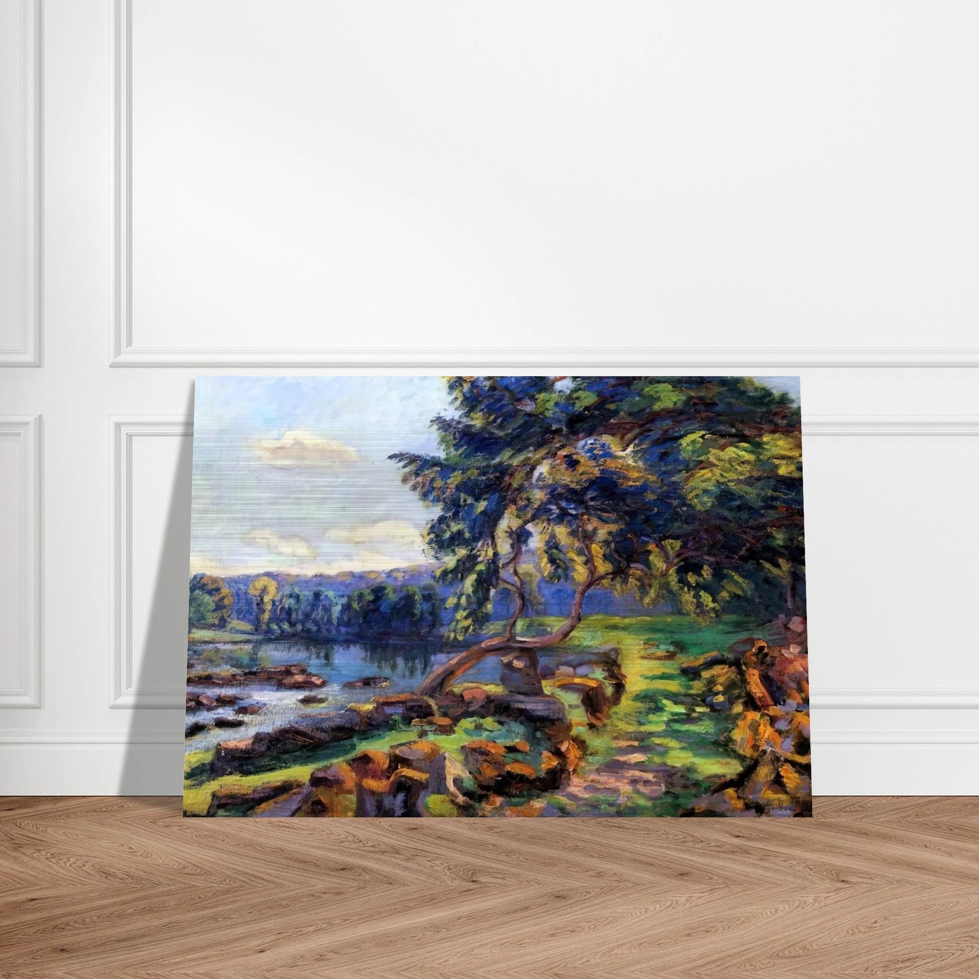 Les rapides a Genetin - 1900 - Armand Guillaumin Brushed Aluminum Print - 70x100 cm / 28x40 inches | Armand Guillaumin Aluminum Print | Armand Guillaumin Prints
