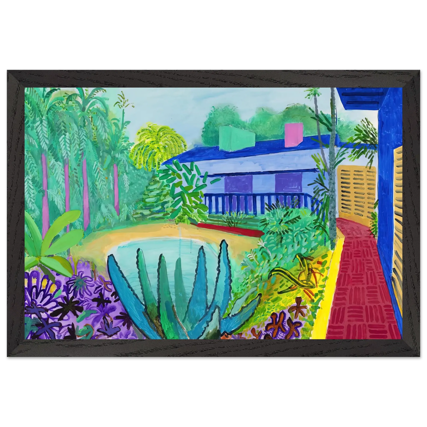 David Hockney - David Hockney Wall art - 50x70 cm / 20x28 Inches - Premium Wooden Framed Poster With Fine Art Paper - White frame