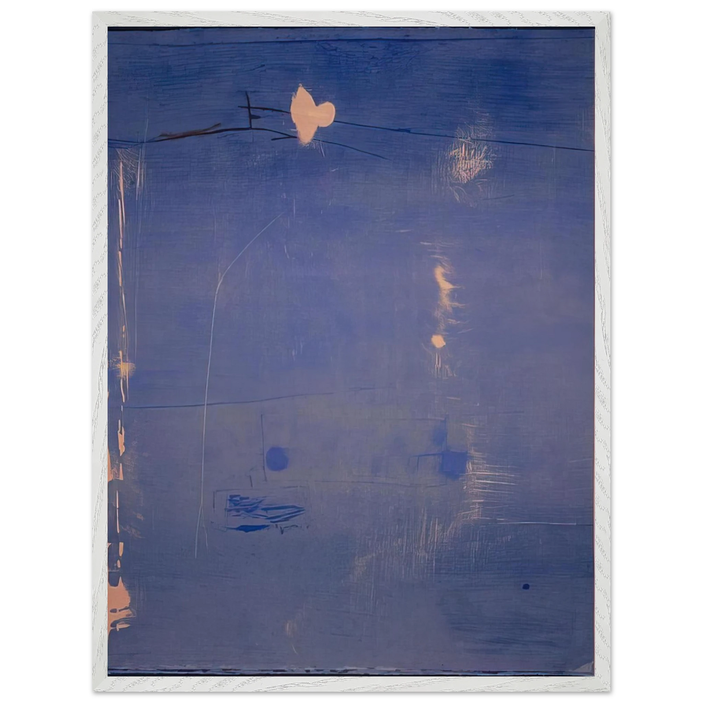 Helen Frankenthaler - Cameo - 1980 Wall art - 28x43  cm / XL (11x17 inches) - Premium Wooden Framed Poster With Fine Art Paper-canvas - White frame