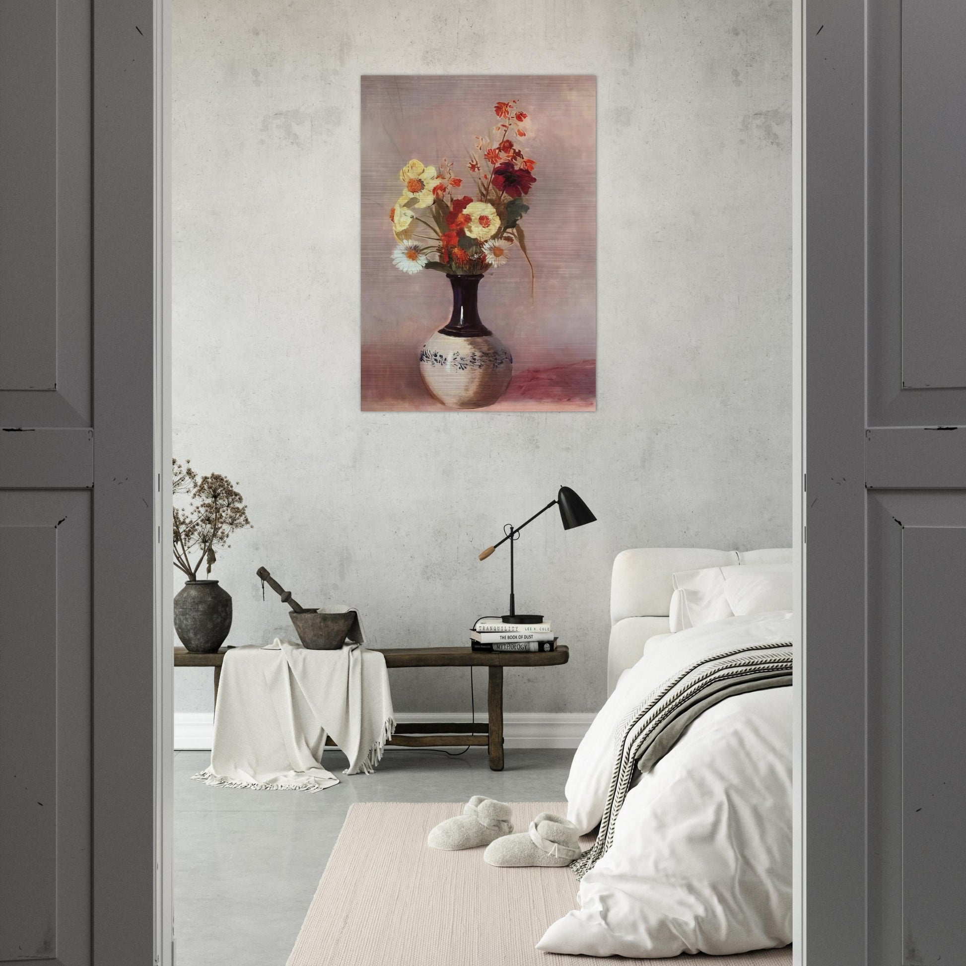 VASE OF FLOWERS 9 - Odilon Redon Brushed Aluminum Print - 70x100 cm / 28x40 inches | Odilon Redon Aluminum Print | Odilon Redon Prints