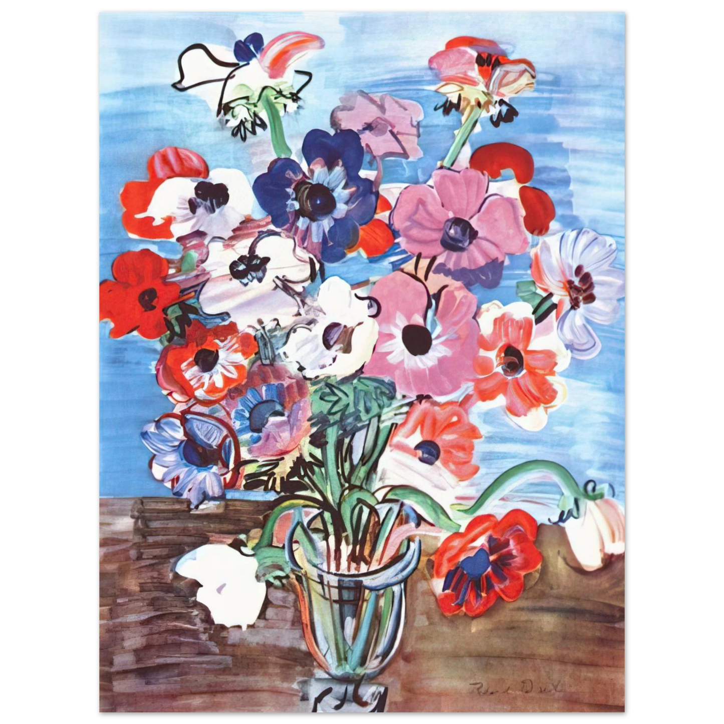 Raoul Dufy - ANEMONES 1937  75x100 cm / 30x40inches Fine Art Poster